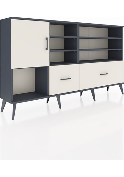 Arges Konsol 8 Raflı 2 Çekmeceli Tek Kapaklı 176x30x99 Antrasit-aytaşı Aytası - Antrasıt Arges Konsol 8 Raflı 2 Çekmeceli Tek Kapaklı 176x30x99 Antrasit-aytaşı Aytası - Antrasıt