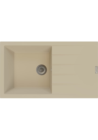 Polex Cristalüx Granit Evye P-SX1 Bej Tezgah Altı Ve Tezgah Üstü Mutfak Evyesi 86x49.5 CM