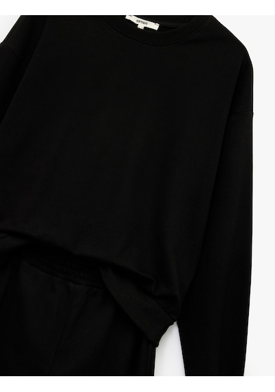 Koton Rahat Kalıp Üç İplik Uzun Kollu Sweatshirt Eşofman Takımı Siyah 6wak10153ek Siyah Koton Rahat Kalıp Üç İplik Uzun Kollu Sweatshirt Eşofman Takımı Siyah 6wak10153ek Siyah