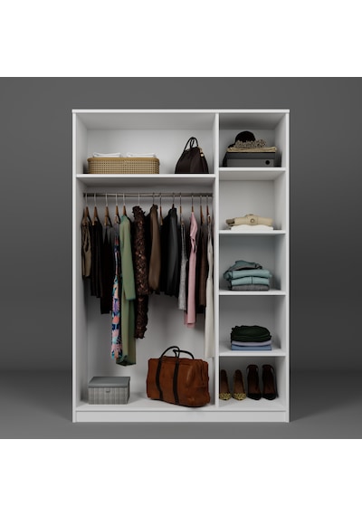 Loren 3 Kapaklı, 6 Raf Bölmeli, Askılıklı Geniş Elbise Dolabı, Gardırop, Beyaz 190 135 Beyaz Loren 3 Kapaklı, 6 Raf Bölmeli, Askılıklı Geniş Elbise Dolabı, Gardırop, Beyaz 190 135 Beyaz