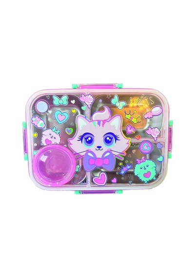 Dream Vest Süslü Kedi Çelik Beslenme Kabı Salata Kaplı Çok Renkli K