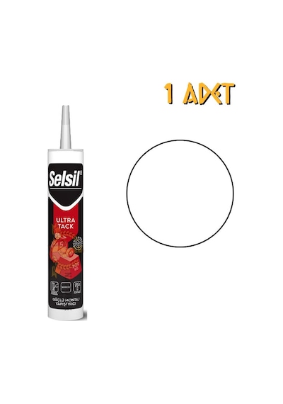 Selsil Ultra Tack Güçlü Korniş Yapıştırıcı Beyaz 290 Ml. - 1 Adet