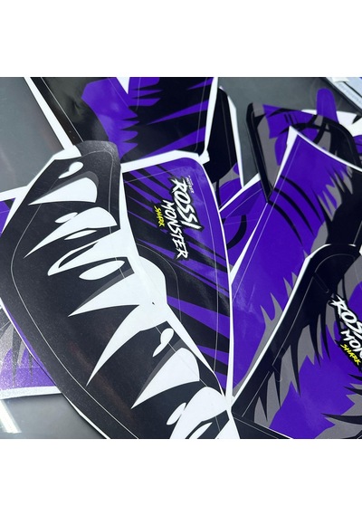 Mondial Drift L Mor Shark Köpekbalığı Sticker Etiket Parçalı Ka