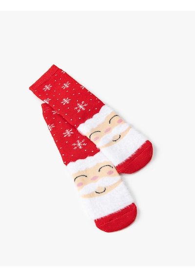 Koton Yılbaşı Temalı Havlu Çorap Noel Baba Detaylı Kırmızı 5wkb80022aa Kırmızı