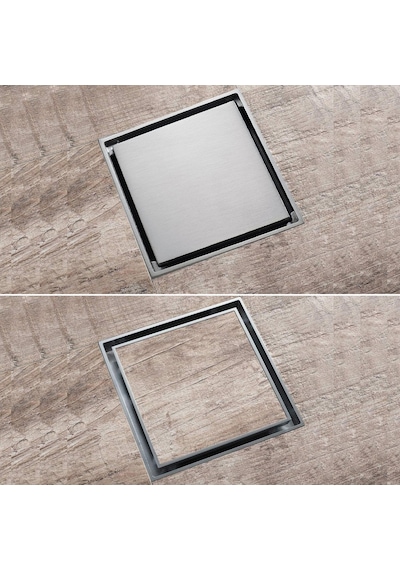 Fause Komple Çelik Seramik Uyumlu Ankastre Yer Süzgeci 10x10 Cm Ksz101