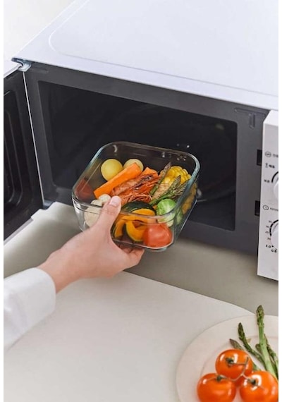 Neoflam Perfect Seal Dikdörtgen Cam Saklama Kabı 1100 ML Beyaz