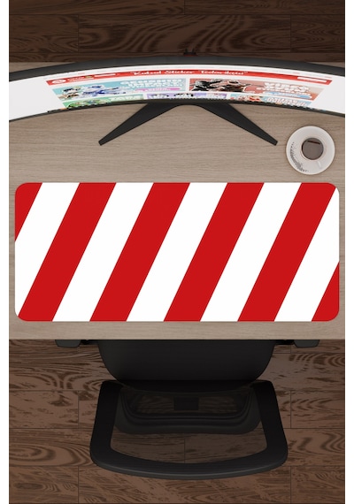 Kırmızı Beyaz 70x30 Xl Taraftar Gaming Oyuncu Mouse Pad Kaymaz Taban Büyük Klavye Fare Altlığı Şerit