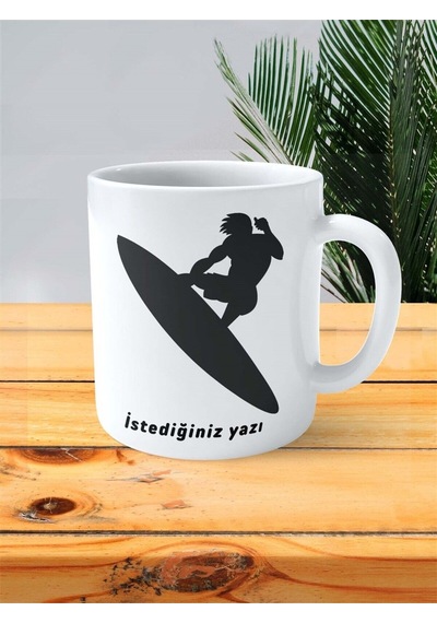 Sörf Baskılı Kupa Bardak Kişiye Özel Model 11 Çok Renkli