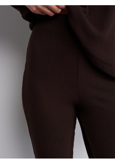 Dilvin 71910 Yüksek Bel Örme Pantolon-kahve Kahve
