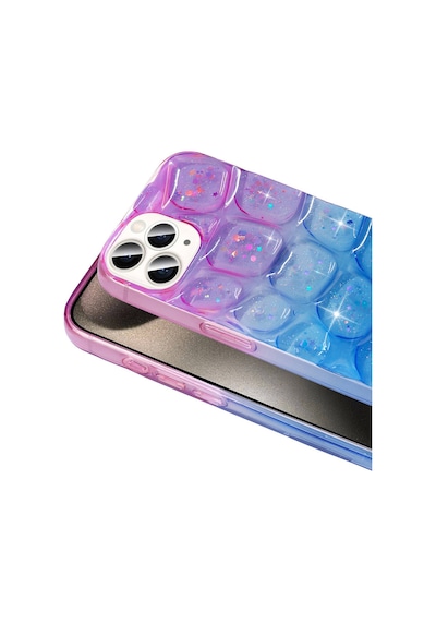 Apple Uyumlu iPhone 15 Pro Kılıf Simli 3d Desenli Zore Hacar Kapak Beyaz