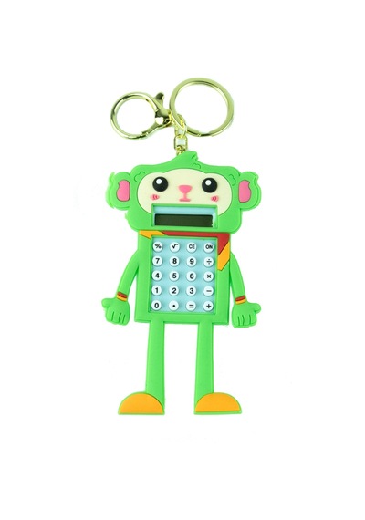Hesap Makinesi Robot Mini Anahtarlıklı Labirent Oyunlu Yeşil