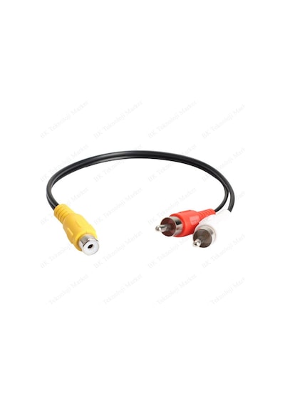 Rca Dişi - 2 Rca Erkek Ses Adaptörü Y Ayırıcı Kablo