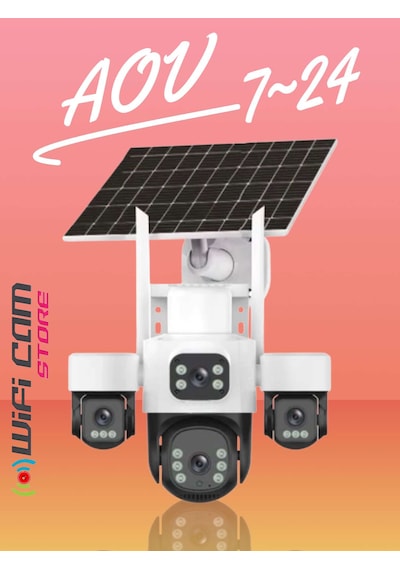 4 Kameralı Çift Panelli 4g Solar Kamera Aov 7/24 Kayıt 4 Kameralı Çift Panelli 4g Solar Kamera Aov 7/24 Kayıt