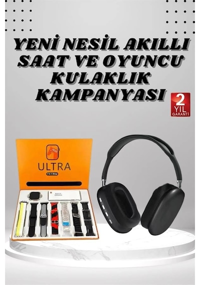 Mey İthalat Boyun Bantlı Kulaklık Ve 7 Kordonlu Yeni Nesil Akıllı Saat Kampanyası Yüksek Ses Kaliteli