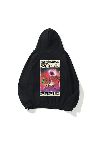 Startmore Unisex Astroworld 2021 Siyah Sweatshirt Siyah