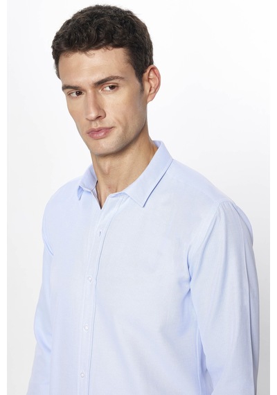 Tudors Erkek Modern Slim Fit Dar Kesim Uzun Kollu Pamuklu Kolay Ütü Armürlü Mavi Gömlek-31492-mavi Mavi Tudors Erkek Modern Slim Fit Dar Kesim Uzun Kollu Pamuklu Kolay Ütü Armürlü Mavi Gömlek-31492-mavi Mavi