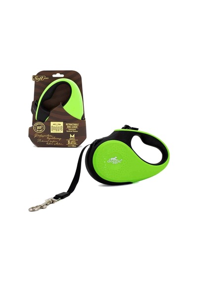 Doggie Otomatik Köpek Tasması Soft M 25 KG 5 Mt Yeşil