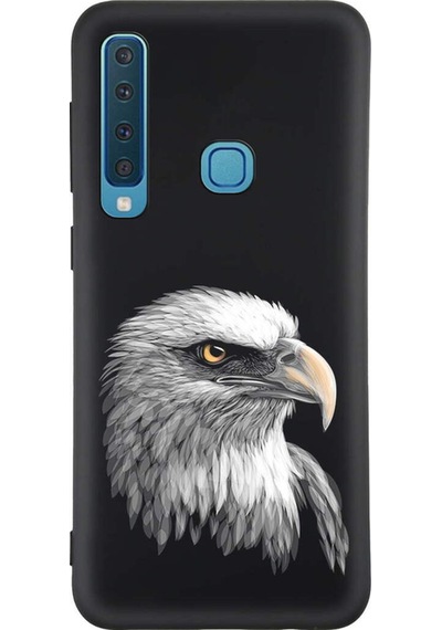 Samsung Galaxy A9 2018 İle Uyumlu Kartal 0214c Tasarımlı Siyah Lansman Kılıf Çok Renkli