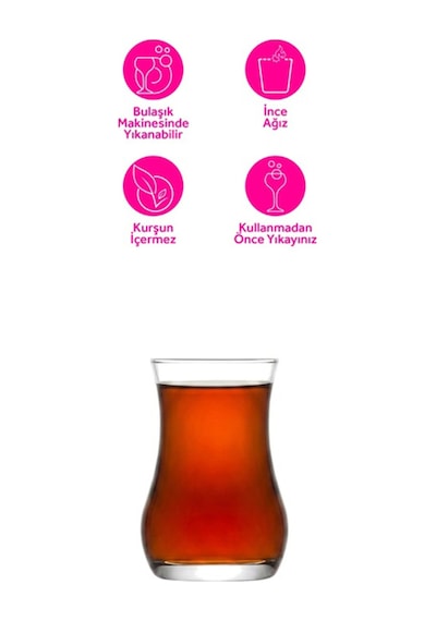 Lav Eva Cam Çay Bardağı 6 Kişilik 170 ml
