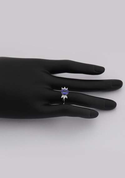 Lotus Çiçeği Tanzanite Tektaş Pırlanta Yüzük