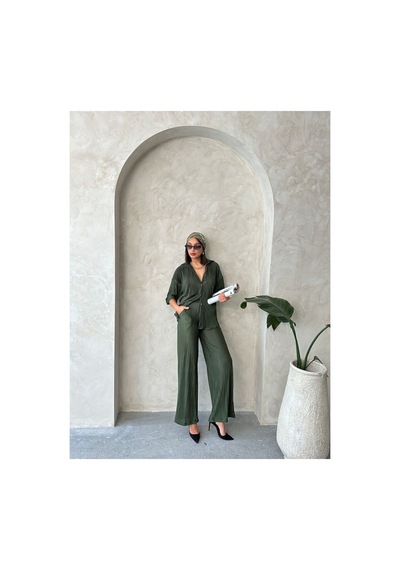 Verymoda Akordiyon Gömlek F1426 Haki