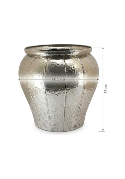 Panalı Pnl-mg82 L Metal Dekoratif Saksı 63 X 60,5 Cm Gümüş
