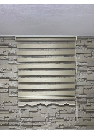 Bambu Krem Renk Zebra Perde (Etekli)