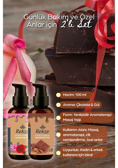 Çikolata Ve Gül Aromalı Masaj Yağı 100 Ml Romantik, Etkili, Aromaterapi Deneyimi - 744978226