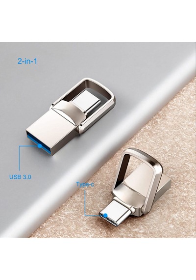 Sunix 128gb.type-c Ve Usb 3.0 Usb Flash Bellek Otg Çift Girişli Metal Sağlam  128 GB