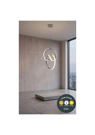 Venüs Modern Beyaz Led Avize Yatak Odası - Hol - Salon Beyaz Beyaz