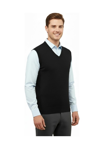 Çizgi Triko Erkek V Yaka Süveter Çelik Örgü Regular Kalıp 5200h Bgl-st04962 Siyah