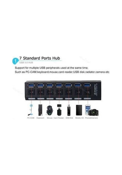 7 Port Usb 3.0 Hub Çoklayıcı Çoğaltıcı Çoklama (250251839)