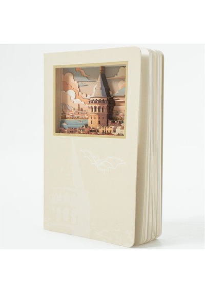 3d Galata Köprüsü Temalı Defter Çok Renkli