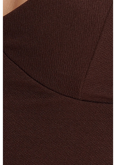 Tudors Kadın Slim Fit Dar Kesim V Yaka Askılı Kahverengi Bluz-50689
