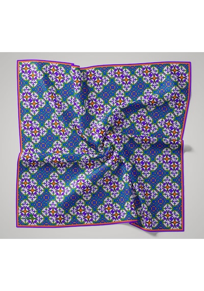Silk Home Soft Eşarp 73093-05 Mavi, Yeşil, Turuncu, Beyaz