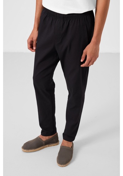 Tommylife Siyah Standart Fit Dokuma Hafif Esnek Chino Erkek Pantolon - 82179 Siyah