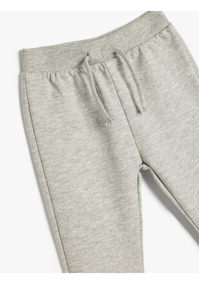 Koton Beli Bağlamalı Pamuk Karışımlı Basic Jogger Eşofman Altı Gri 5smb40034tk Gri