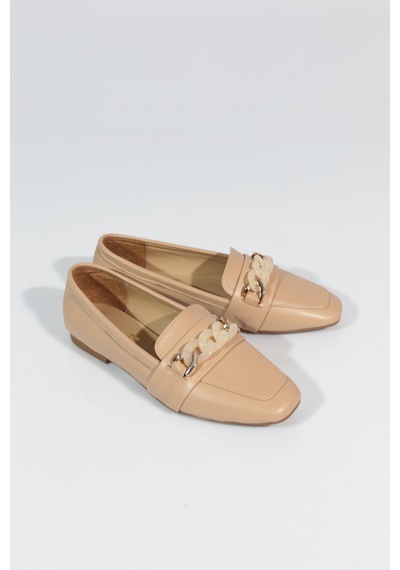 Dgn 5007-23y Kadin Burgu Tokali Loafer Nude