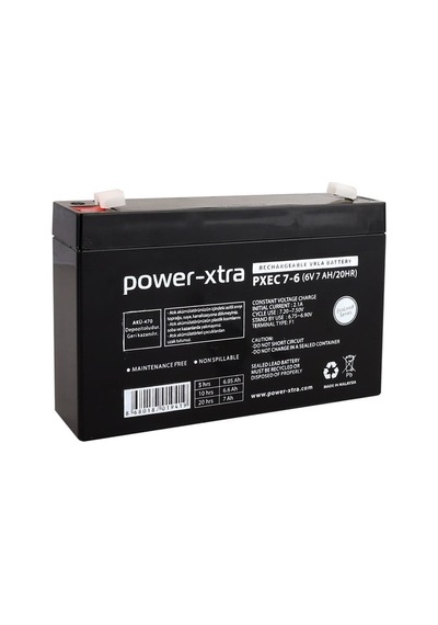 Power-xtra Ecolead - Pxec7-6 - 6v 7 Ah Kuru Akü F1