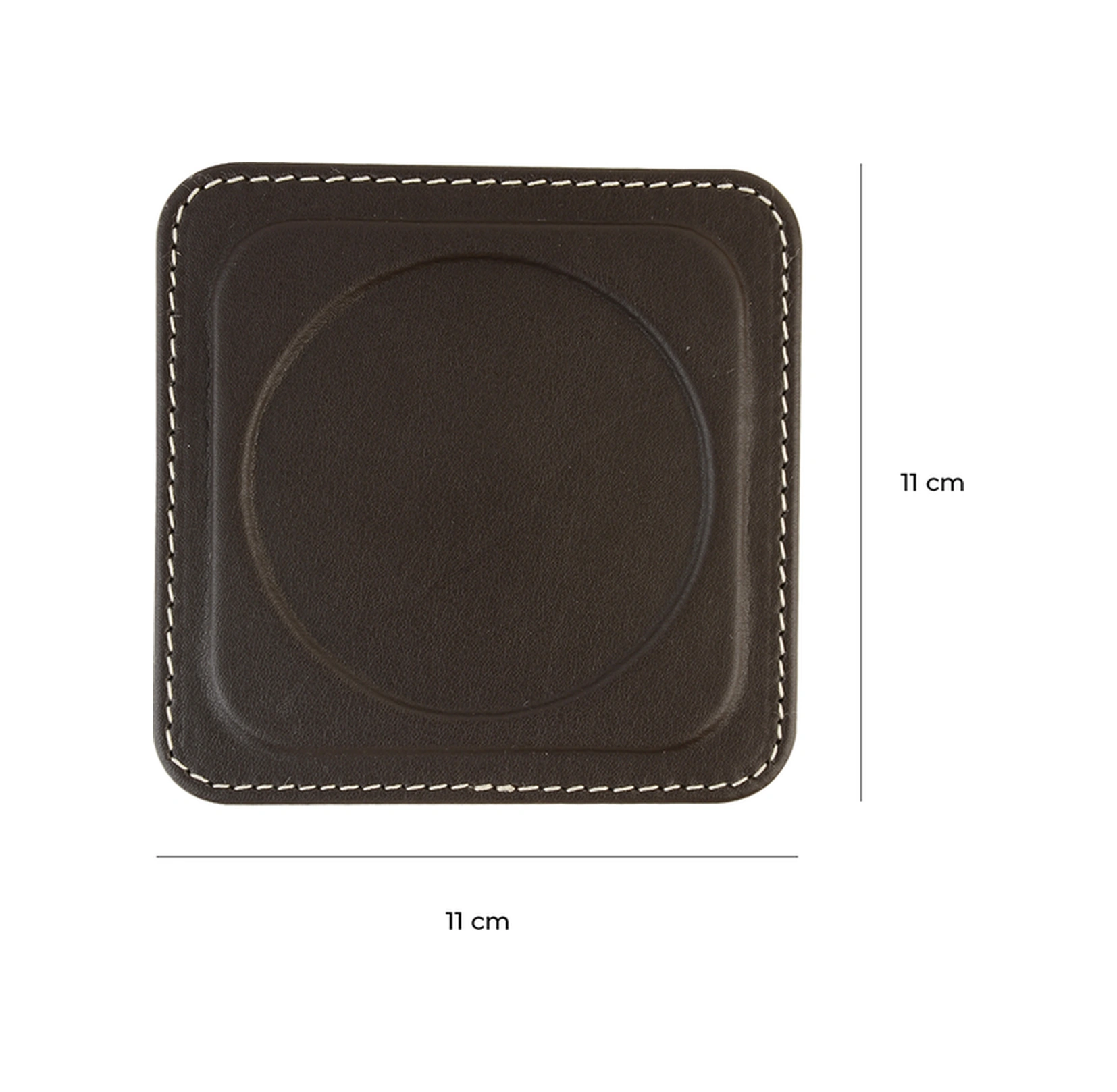 Bardak Altlığı,6 Lı Set,masaüstü Yuvarlak Cup Coaster,vegan Suni Deri,11x11 Cm.,kahverengi
