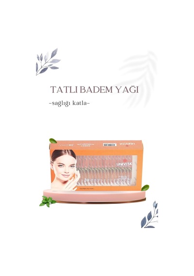 %100 Doğal Katkısız Tatlı Badem Yağı - 20 Günlük Bakım Kürü - 80 Ml 4ml X 20 Diğer