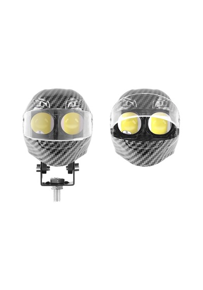 Beyaz Sarı Çakarlı Led Kask Off Road, Motosiklet Sis Farı Çalışma Lambası 12-24v 25w