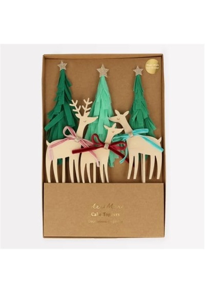 - Reindeer Cake Toppers - Ren Geyikleri Ailesi Pasta Süsü 256