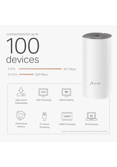 Deco E4 3-pack , Ac1200 Mbps, Dual-band, 10/100mbps Portları, 100 Cihaza Kadar Bağlanılabilirlik, 370 M²'ye Kadar Kapsama, Mobil Uygulama İle Kolay Kurulum, Wi-fi 5 Mesh Sistemi Deco E4 3-pack , Ac1200 Mbps, Dual-band, 10/100mbps Portları, 100 Cihaza Kadar Bağlanılabilirlik, 370 M²'ye Kadar Kapsama, Mobil Uygulama İle Kolay Kurulum, Wi-fi 5 Mesh Sistemi