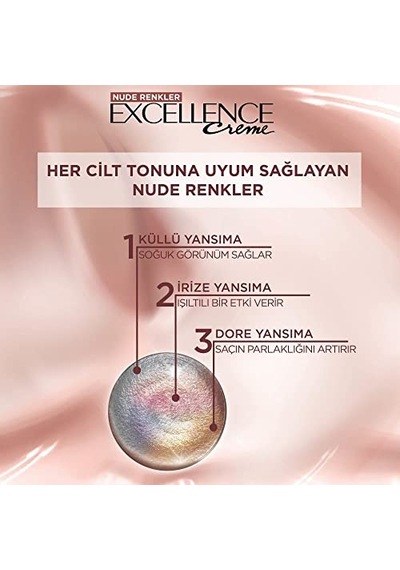 L'oreal Paris Excellence Creme Nude Renkler Saç Boyası - 8u Nude Koyu Sarı
