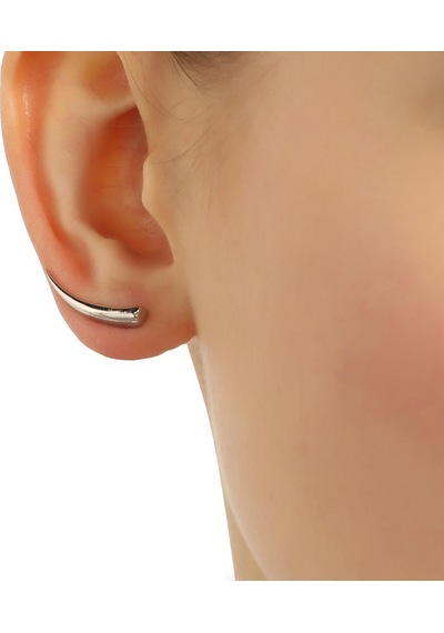 925 Ayar Gümüş Diş Earcuff Küpe Rose Pembe-Standart