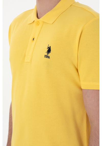 U.S. Polo Assn. Erkek Slim Fit Polo Yaka Sarı Basic Tişört 50298041-VR044
