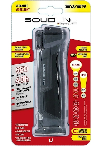 Solidline Sw2r Mıknatıslı Çalışma Feneri Siyah