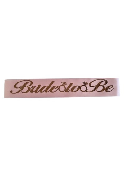 Bride To Be Bekarlığa Veda Partisi Kuşak Saten Somon Rengi Altın Varaklı Yazı Bekarlığa Veda Aksesuarı Diğer