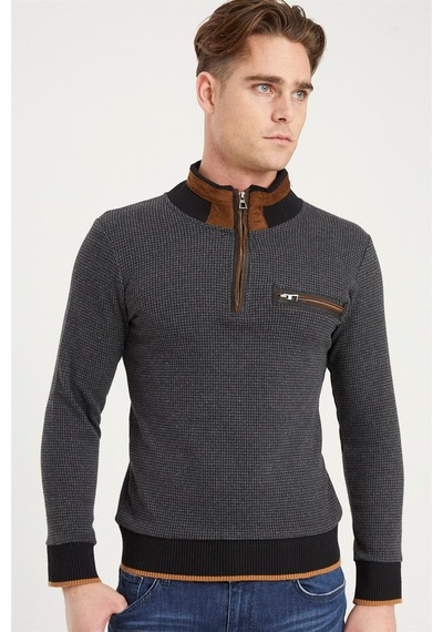 1039 Dewberry Erkek Sweatshırt-antrasit Antrasit
